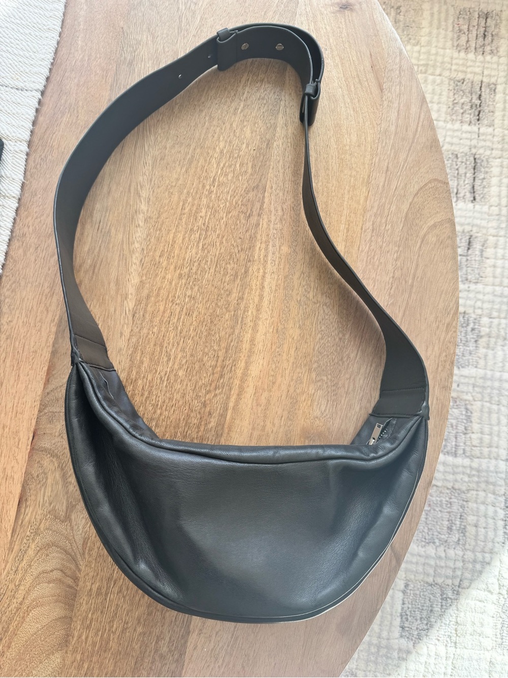 COS Black Leather Crossbody Sling Bag